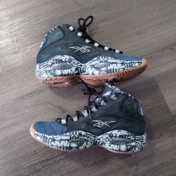 Sz 9 Reebok Question Mid Iverson Rounball Classic Georgetown Hoyas FX4991 - Picture 7 of 13